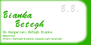 bianka betegh business card